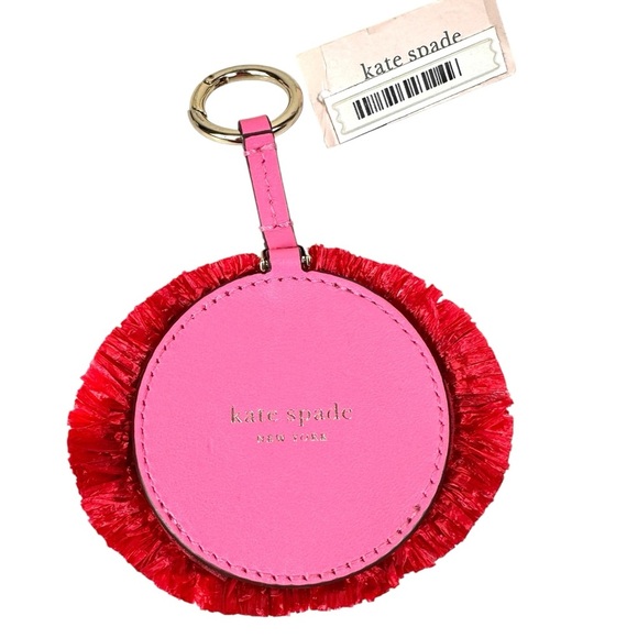 Kate Spade Keychain Spademals Multicolor Raffia & Leather Preeny Peacock Keyfob - Picture 3 of 6